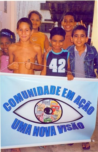 Kids with banner