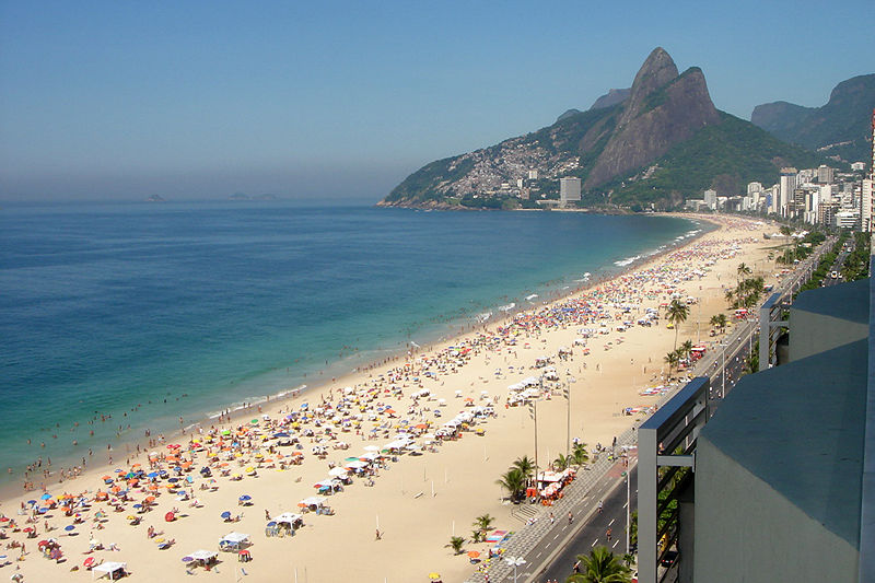 Panoramic view of Ipanema and Leblon beaches.