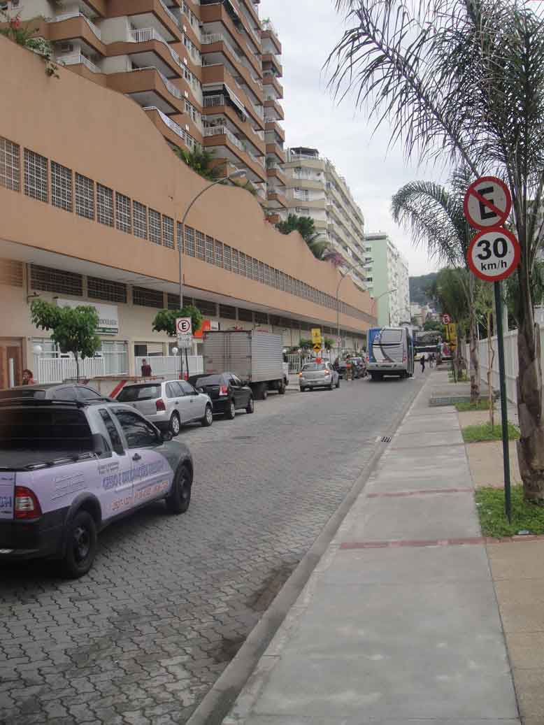 View down the recently completed through-road Rua Nelson Mandela