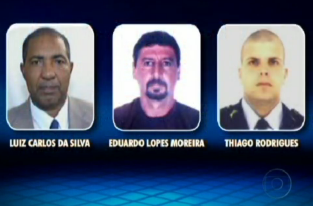 Accused militia ringleaders from left to right: Luiz Carlos da Silva, Thiago Rodrigues Pacheco, and Eduardo Lopes Moreira, Rio de Janeiro, Brazil, News