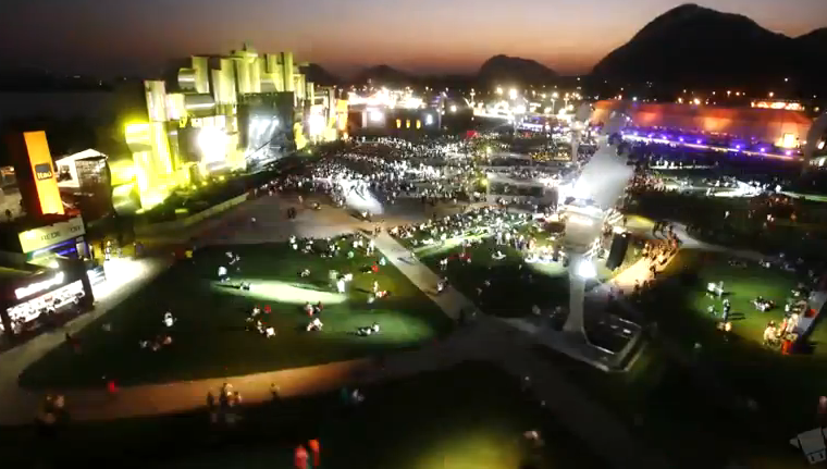 Evening sets on the Cidade do Rock (City of Rock) in Barra de Tijuca, where the 2011 Rock in Rio was held, Rio de Janeiro, Brazil, News