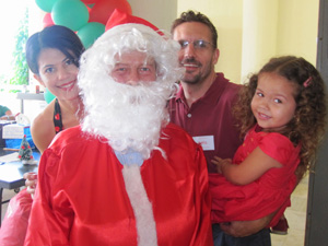 Santa Claus makes an appearance at the AmSoc Rio Holiday party in 2011