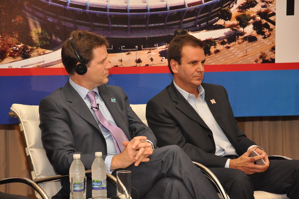 UK Deputy Prime Minister Nick Clegg and Rio Mayor Eduardo Paes in Rio, Brazil News