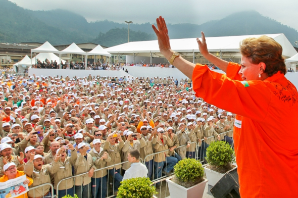 President Dilma Rousseff at the 2011 ceremony launching the Platform P-56 in Angra dos Reis, Rio de Janeiro, Brazil News