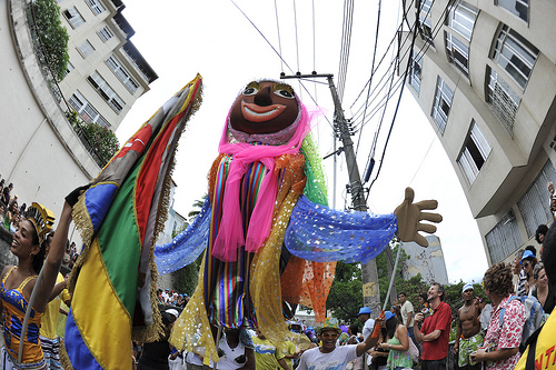 A giant puppet leads the way at Bloco das Carmelitas, Carnival, Rio de Janeiro, Brazil News