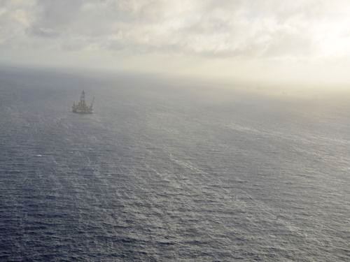 Petrobras oil spill at the Carioca Nordeste oil field, photo released by Brazilian Navy.
