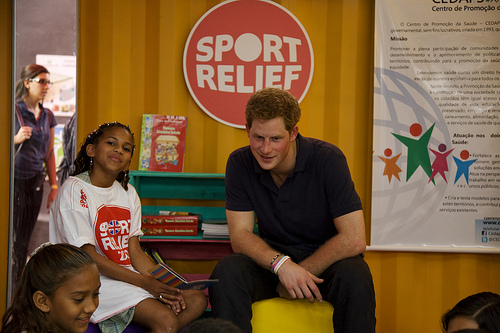 Prince Harry in Alemão favela, where he opened a new community center which is being funded by money raised through Sport Relief, photo by Eduardo Martino/Flickr Creative Commons License.