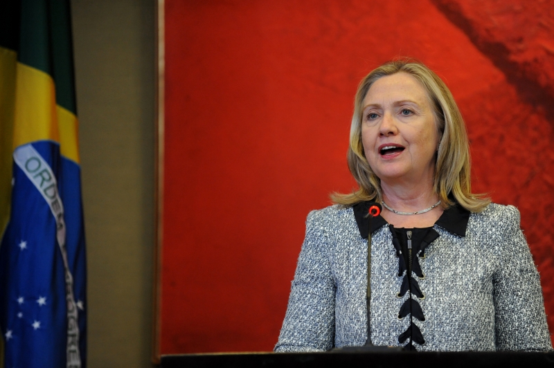 Hillçary Clinton, speaking in Brasilia. Photo by Wilson Dias:ABr