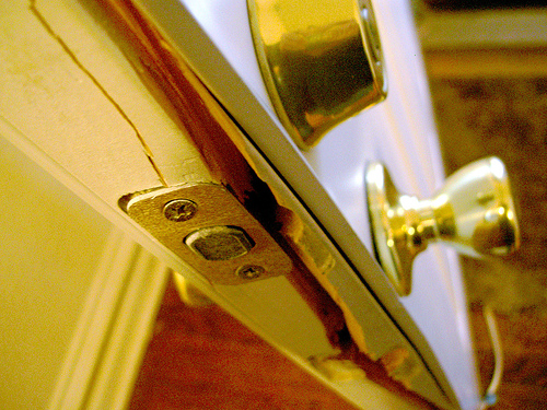 Break-in door, photo by Flickr Creative Commons License/timsamoff.