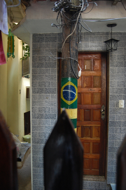 A home foyer in Rocinha, one of Rio's Zona Sul favela communities seeing some new wealth, photo by Carlos Varela/Flickr Creative Commons License.