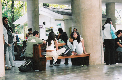 Students relaxing on the PUC campus