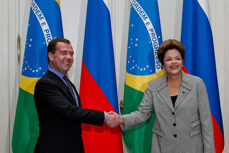 Dilma Rousseff with Dmitri Medvedev, Brazil News, Rio de Janeiro, Brazil, Brazilian Exports, Brazilian Exports to Russia, Russian Response to Sanctions, Russia's prime minister, Dmitry Medvedev, Minister of Agriculture Neri Geller