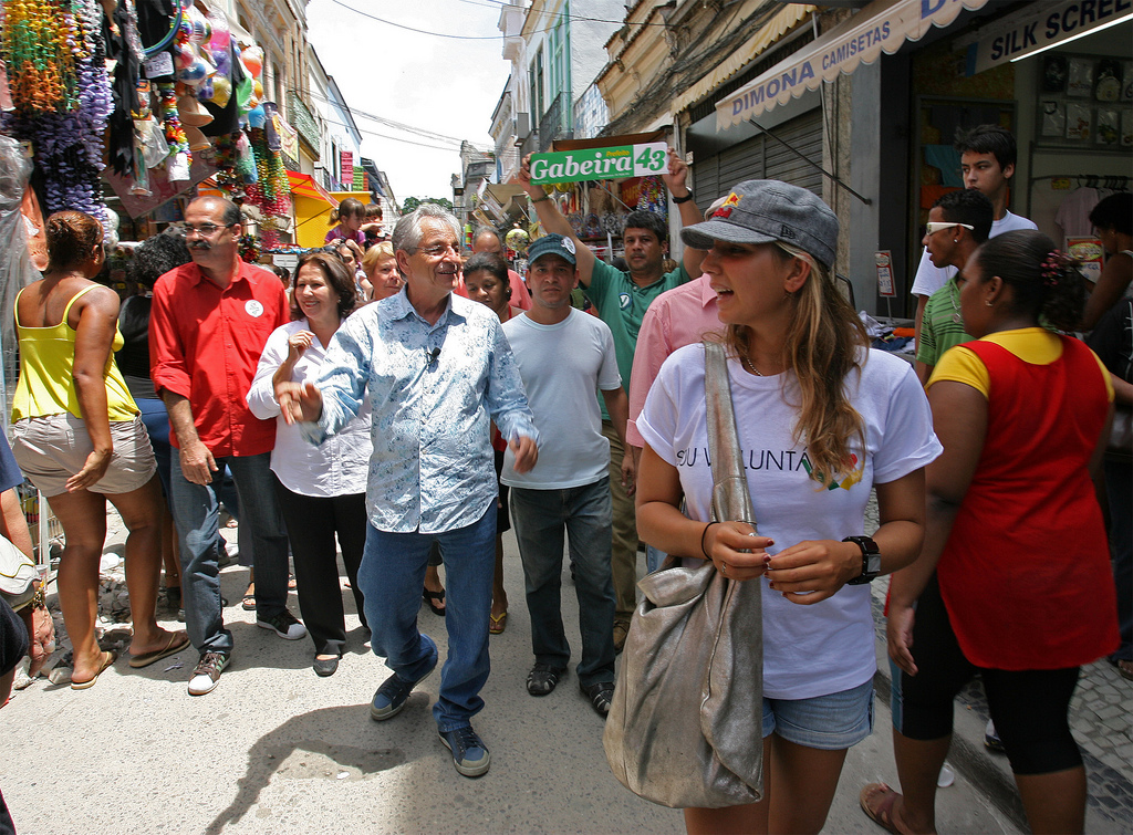 Shoppers wander the busy streets of SAARA, Rio de Janeiro, Brazil, News.