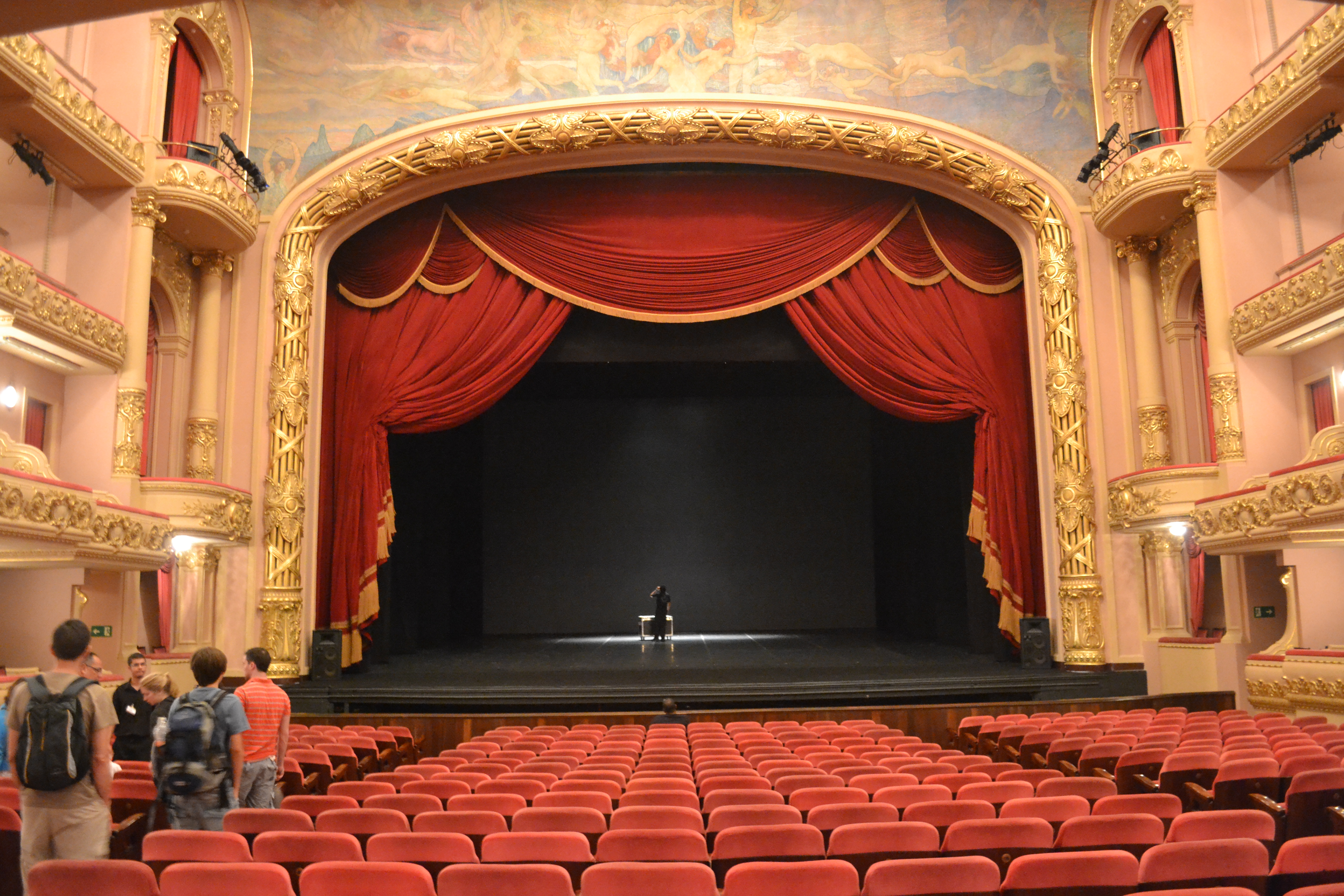 The theater's stage continues to receive performing arts groups to this day, image by Nicole Froio.
