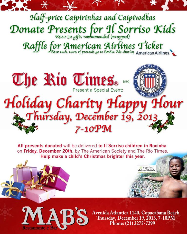 Rio Charity Happy Hour on Dec 19th: Daily