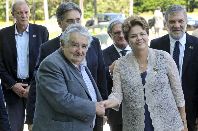 Brazilian president Dilma Rousseff meeting with Uruguayan President, Uruguay