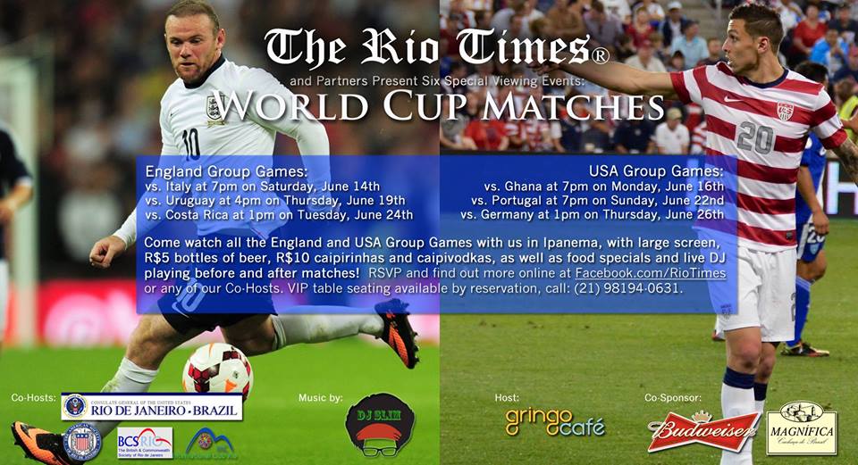 The Rio Times WC Viewing Event June 14th