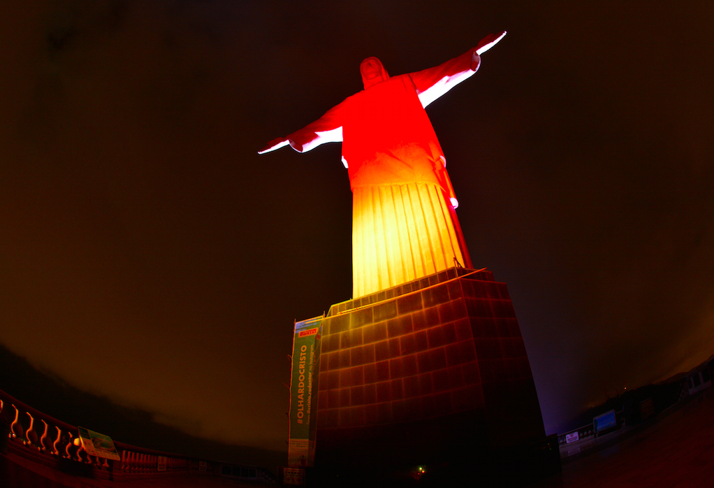 Christ the Redeemer in German colors, Rio de Janeiro, Brazil, Brazil News