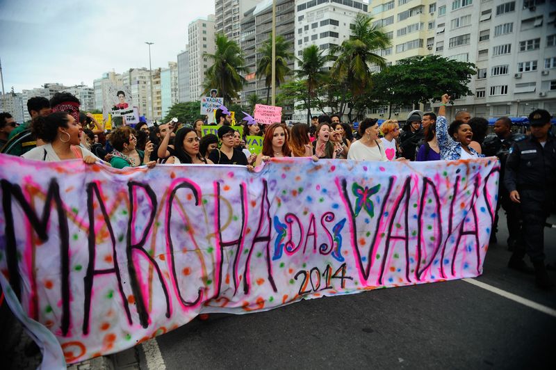 Marcha das Vadias 2014, Rio de Janeiro, Brazil, Brazil News, Marches in Rio de Janeiro, Women's Rights in Brazil, Marcha das Vadias, Marcha das Vadias 2014, Copacabana, SlutWalk