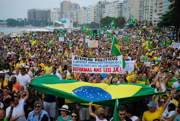 Peaceful Protest in Rio Took Over Copacabana Beach