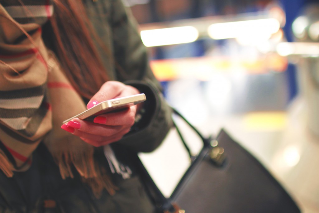 Person holding a smartphone