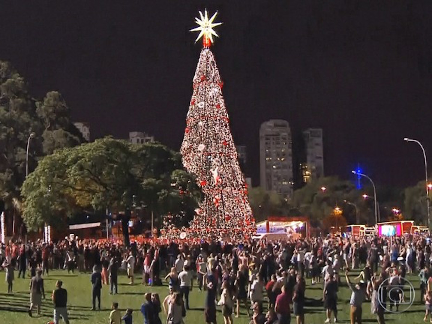 São Paulo's Christmas Tree was inaugurated on Saturday in front of Ibirapuera Park, Brazil.