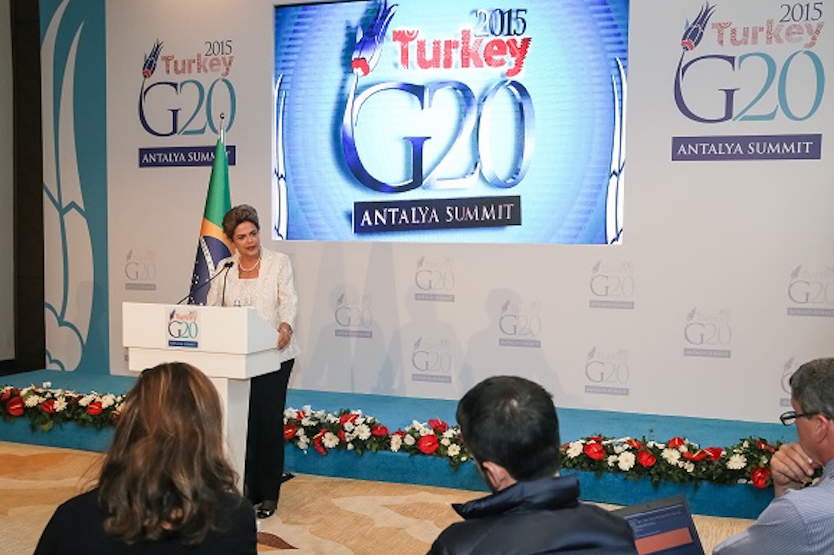 Brazil's President Dilma Rousseff speaks during G-20 Conference being held in Turkey.
