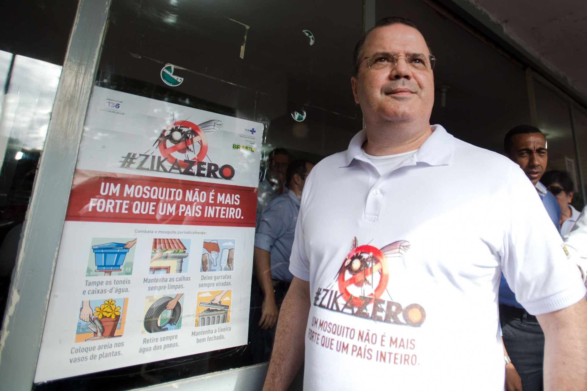Brazil,Central Bank President, Alexandre Tombini in Brasilia during the one-day operation to combat the mosquito that transmits the Zika virus,