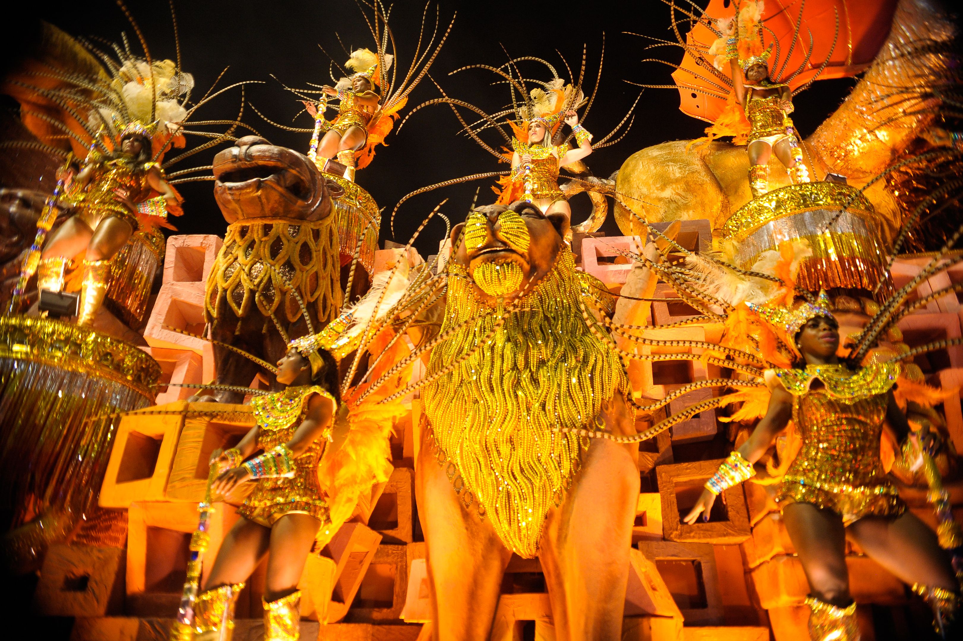 Brazil, Rio de Janeiro,Samba schools, like Estacio de Sá had to use creativity to reduce costs for Carnival this year,