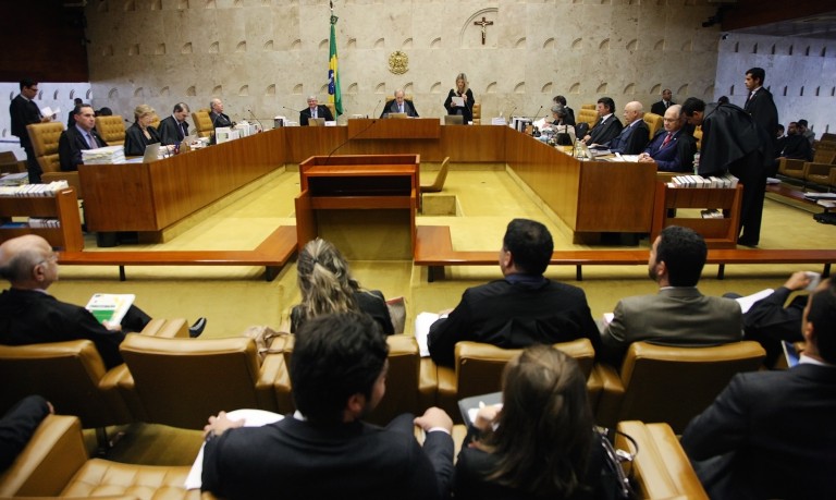 Brazil, Brasilia,Supreme Court Justices in Brazil hold hearing and rule that convicted criminals should go to prison after losing first appeal,