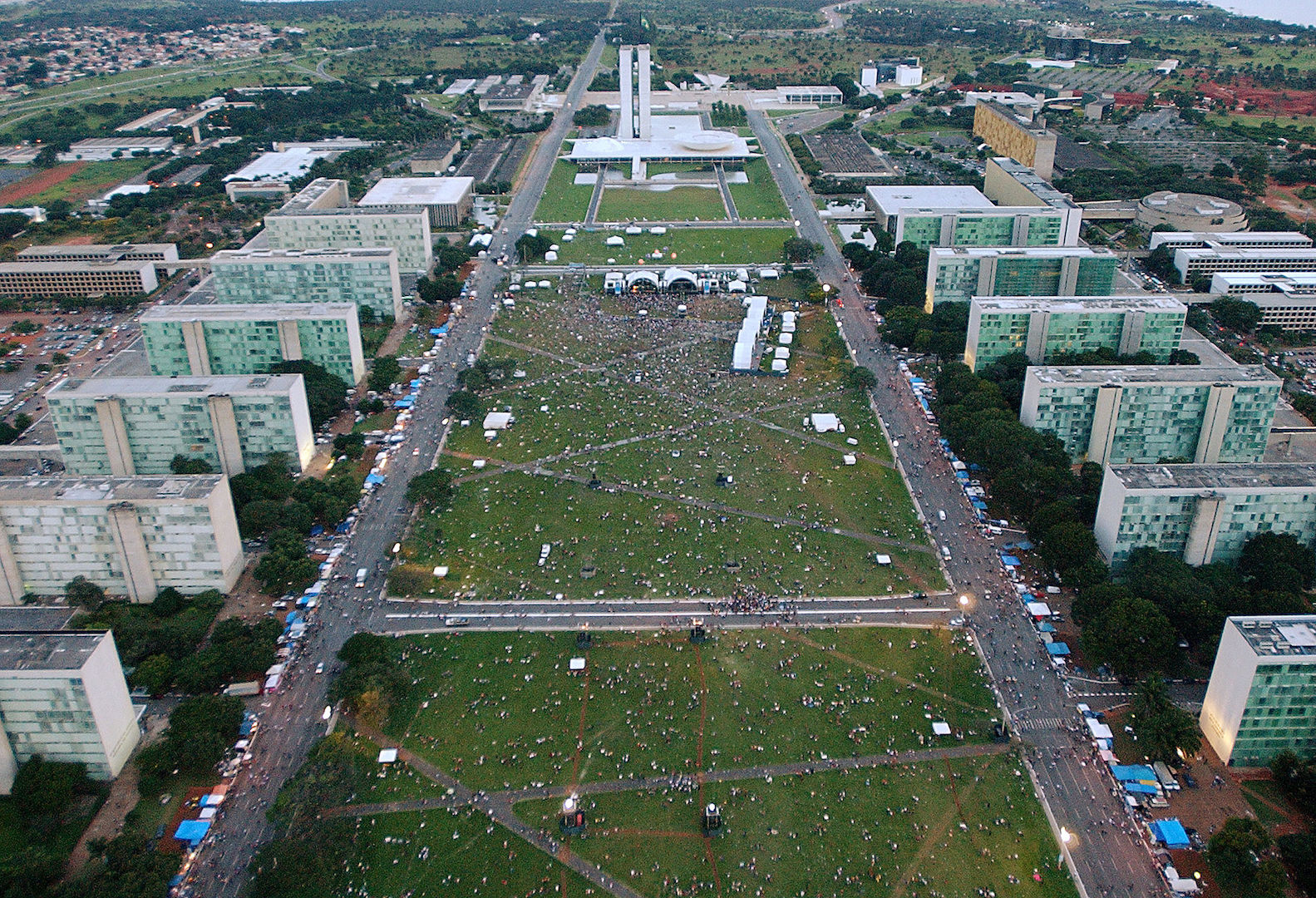 Brazil,The Ministries Esplanade in Brasilia where most of the federal employees work