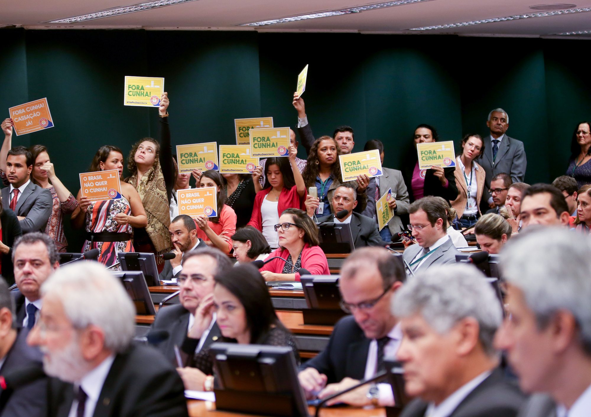 Brazil,Protesters followed debates at Ethics Committee to determine Cunha's fate