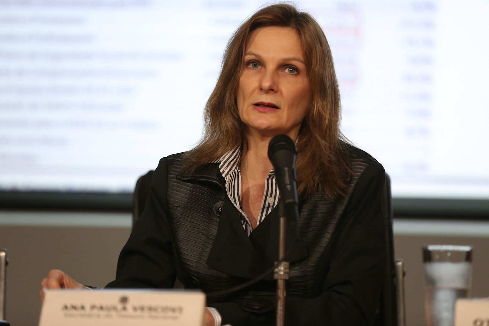 Brazil's Treasury Secretary, Ana Paula Vescovi announces results for government accounts,