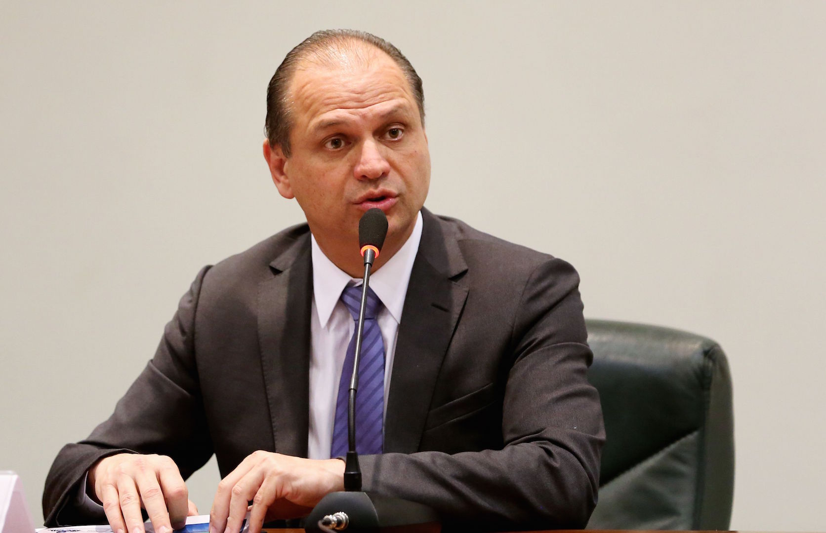 Brazil,Health Minister Ricardo Barros speaks to ambassadors and representatives from foreign nations about the Zika virus and the upcoming Olympics