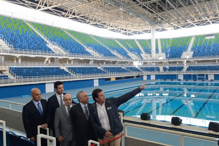 Brazil, Rio de Janeiro,Interim President Michel Temer on a visit to an Olympic venue in June of 2016.