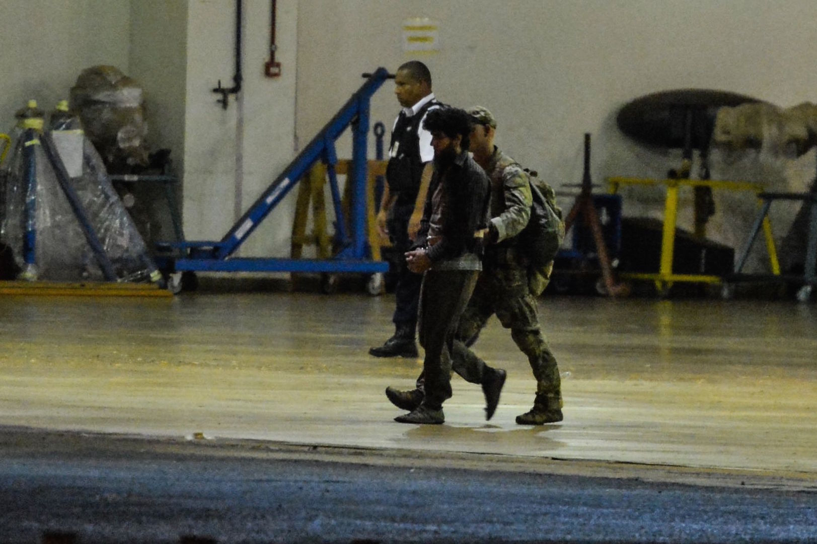 Brazil,Terrorism suspect in Brasilia before being transferred to maximum security prison in Mato Grosso,