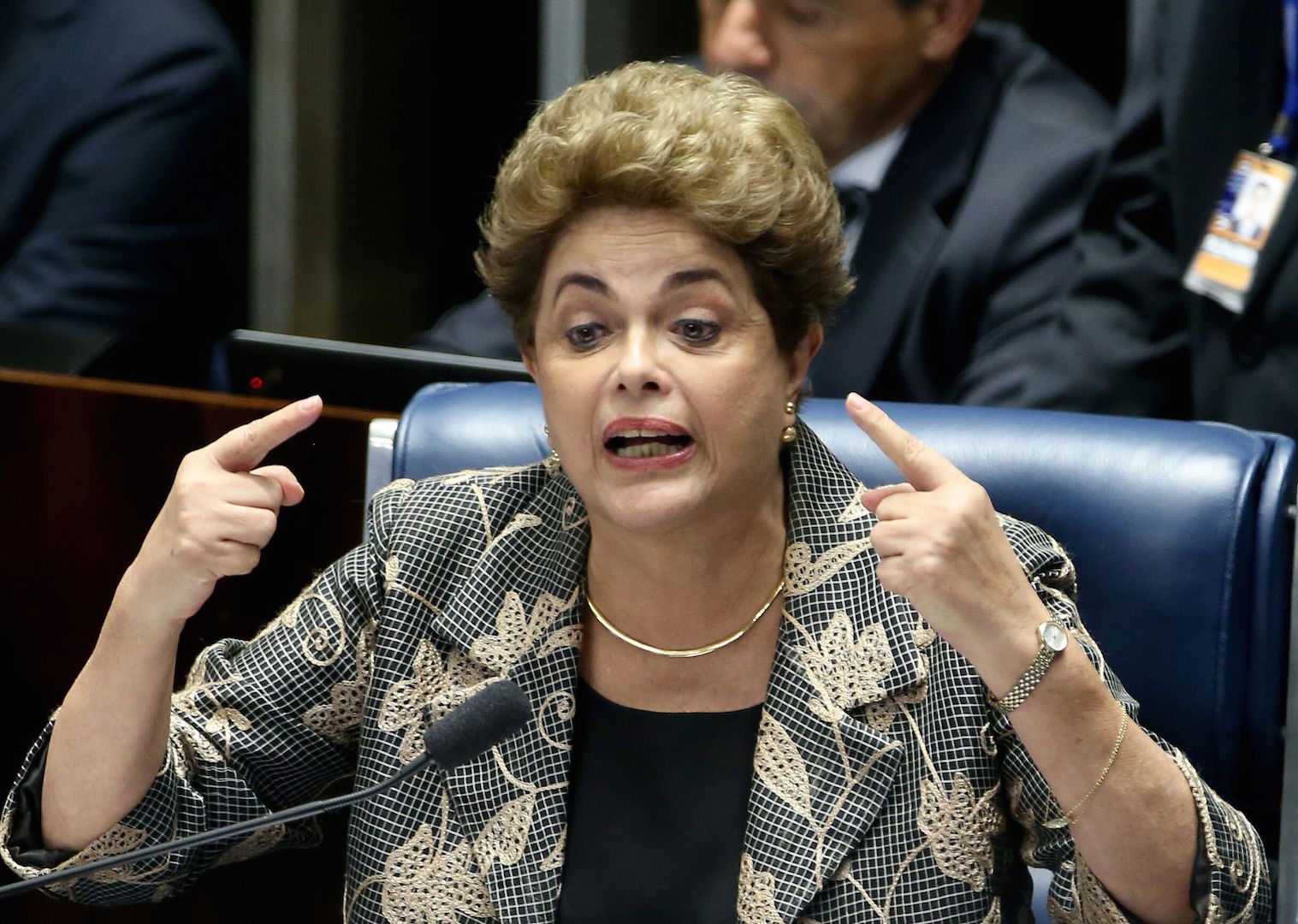 Brazil, BrasiliaSuspended president Dilma Rousseff defends her actions at the Senate during impeachment trial,