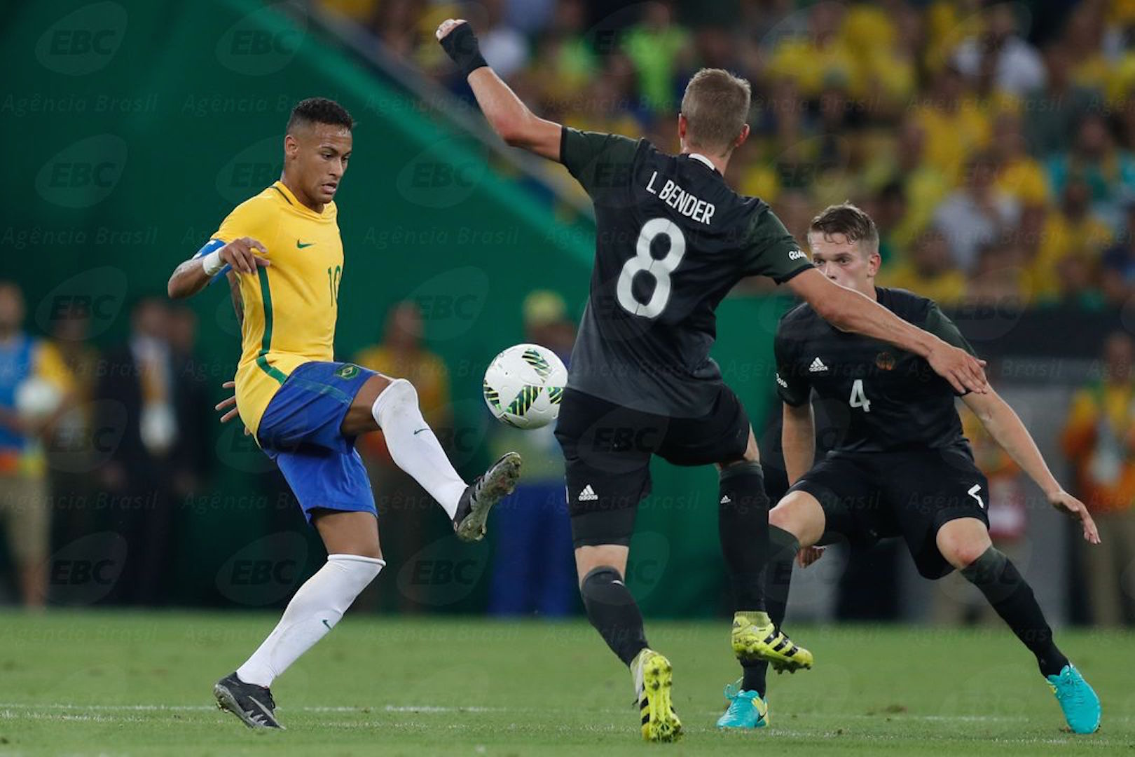 Brazil,Brazil and Germany during Olympic soccer finals on Saturday,