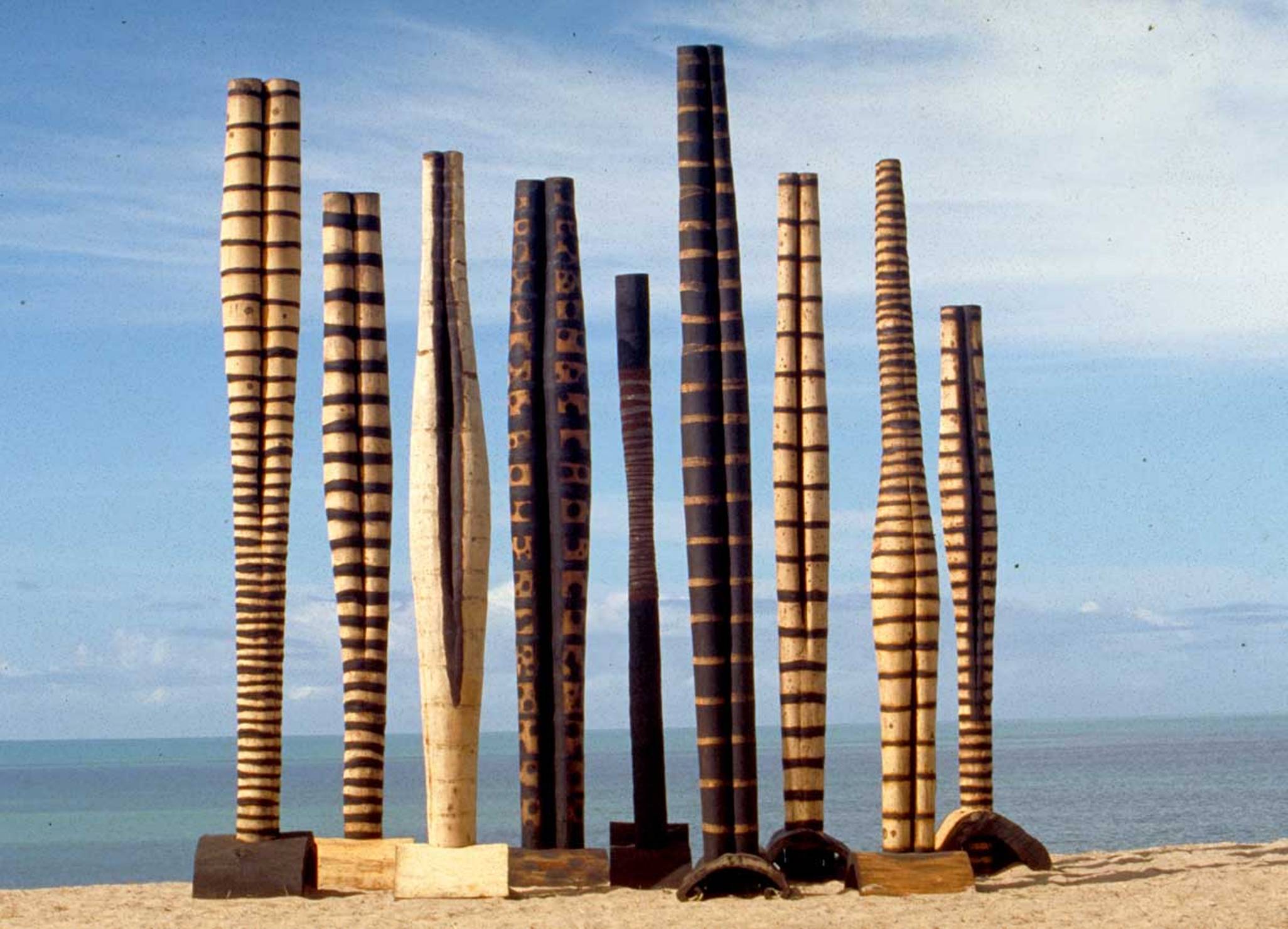 Brazil, Works by artist Frans Krajcberg at the 32nd Bienal in São Paulo
