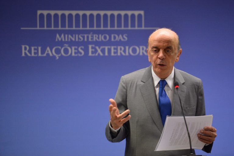 Brazil,Brazil's Foreign Affairs Minister, José Serra, speaks about victory of Donald Trump for the presidency of the United States, photo by Marce