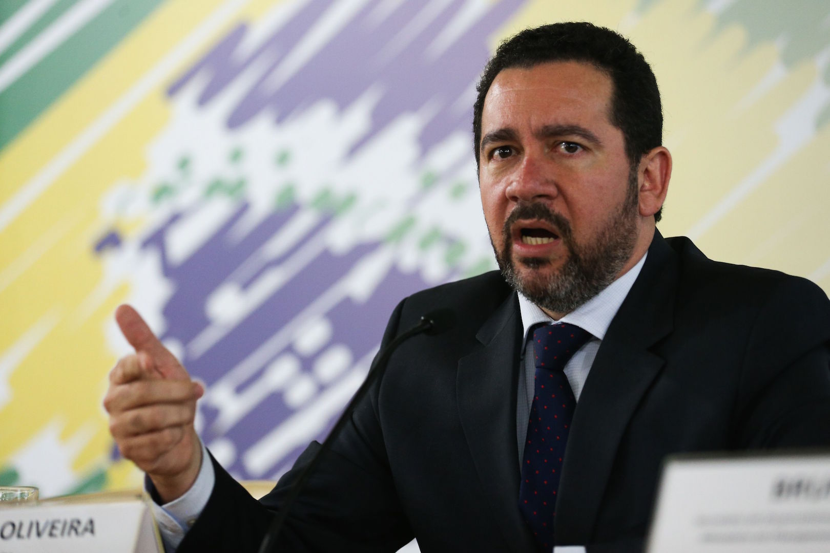 Brazil, Brasilia,Planning Minister, dig Oliveira, during press conference where he announced the extension of infrastructure concessions,