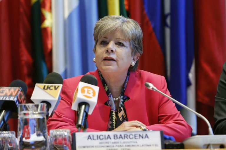 Brazil, Chile,ECLAC's Executive Secretary, Alicia Barcena, discusses the latest GDP growth report for Latin America with journalists,