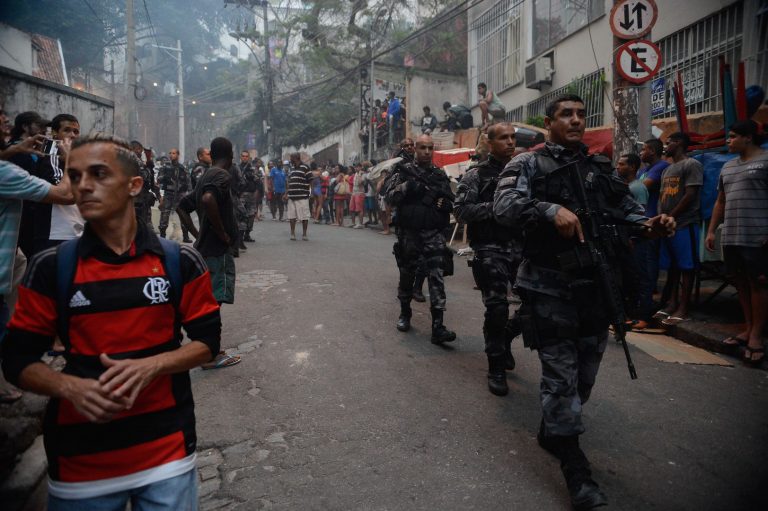 Brazil, Rio de Janeiro,Rio's UPP Police try to contain violence in Copacabana