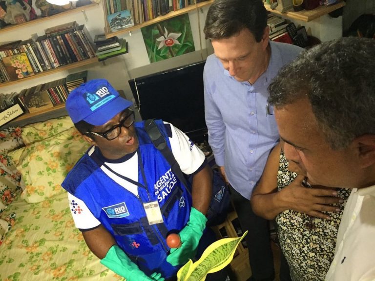 Brazil, Rio de Janeiro,Newly elected mayor, Marcelo Crivella and Health Secretary Carlos Eduardo at Rocinha on Wednesday morning,