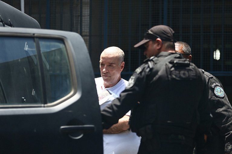 Brazil, Rio de Janeiro,Former billionaire, Eike Batista, being led to jail on Monday