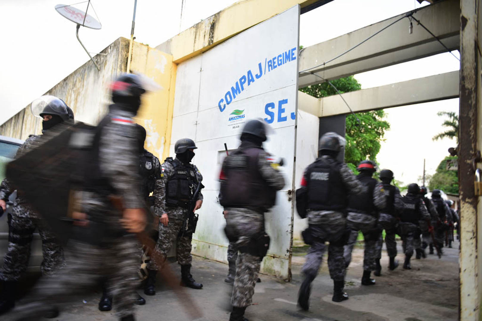 Brazil,Federal security agents enter the Compaj prison system in Manaus, Amazonas,