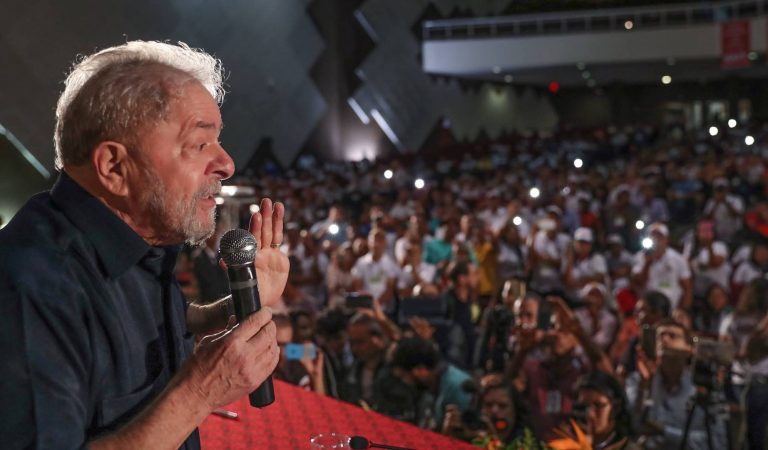 Brazil,Former President Lula speaking at a conference last week
