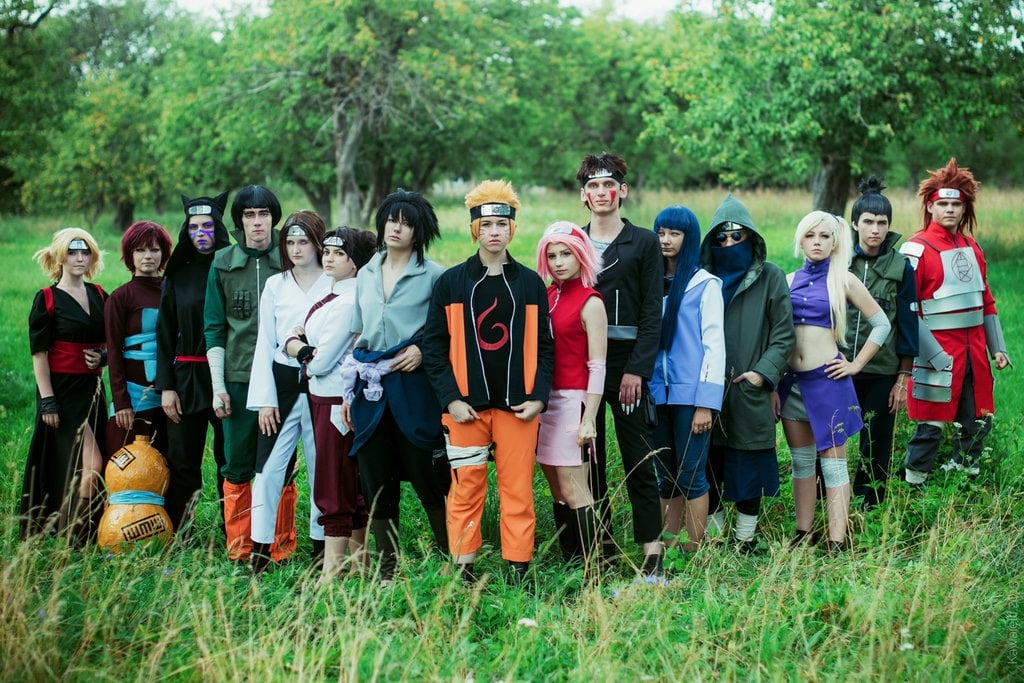 Fans in anime cosplay costume.