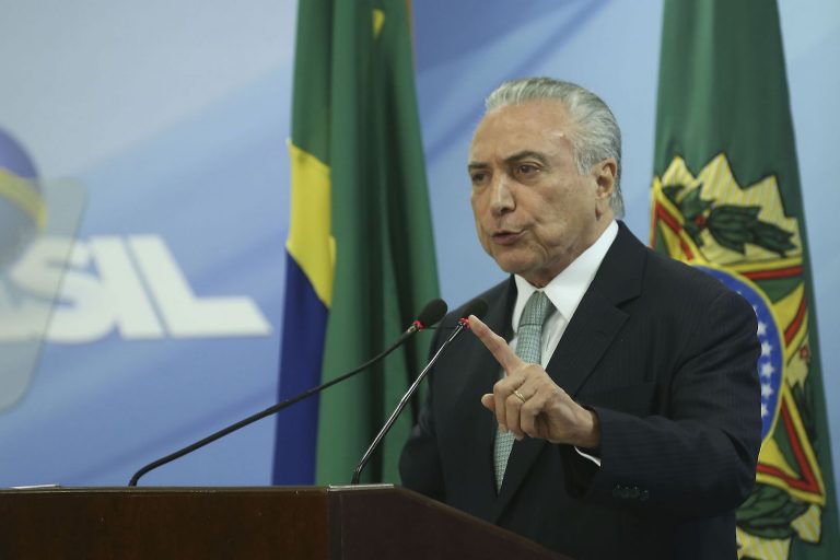 Brazil, Brasilia,President Michel Temer held a press conference on Thursday to say he would not resign