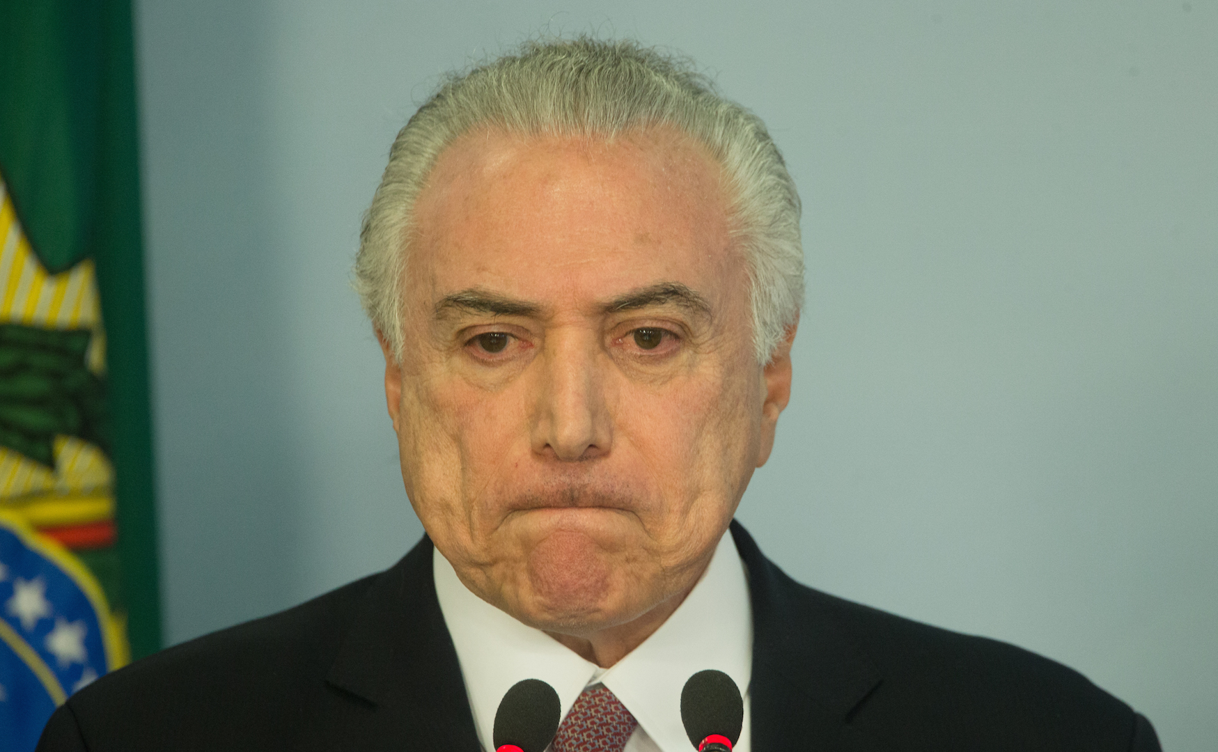 Brazil,Brazil's President, Michel Temer, during press conference on Tuesday to address corruption charges against him,